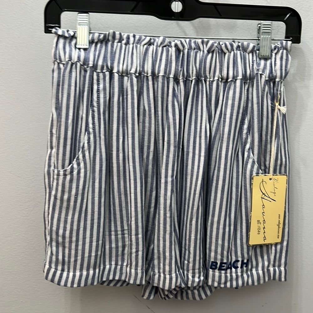 Striped beach, cover-up shorts